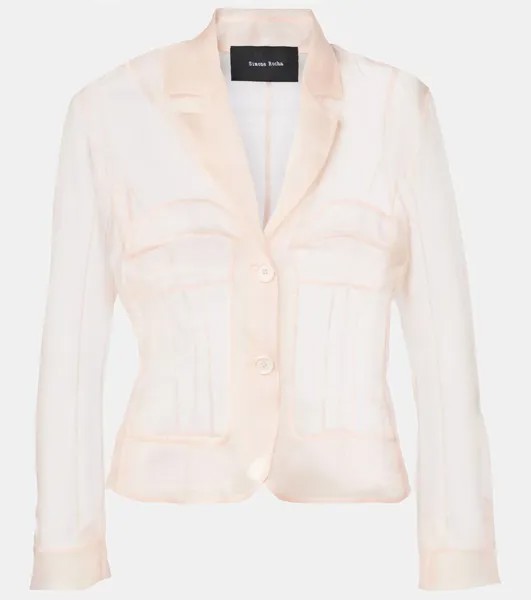 Блузка из шелковой органзы Simone Rocha, цвет pale pink