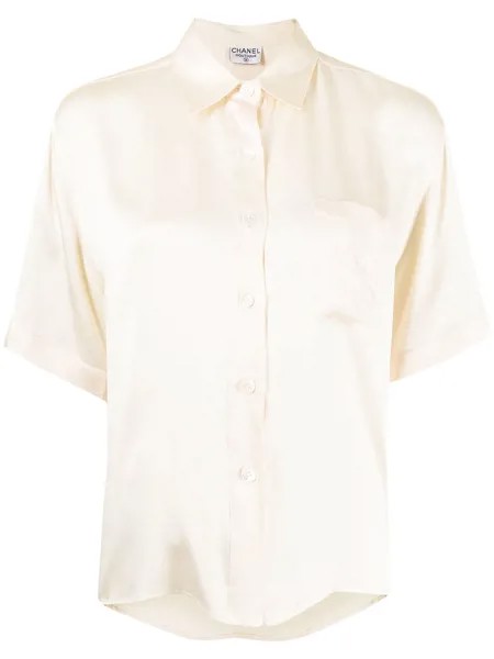 Chanel Pre-Owned шелковая рубашка 1990-х годов с короткими рукавами