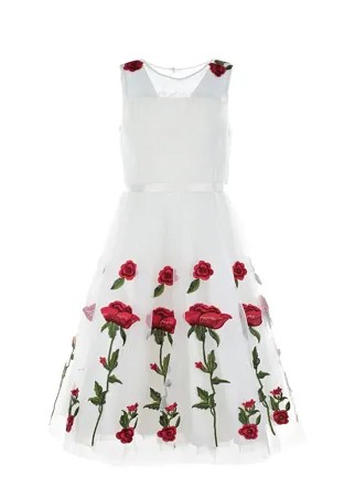 Белое платье с цветочной вышивкой Aletta детское