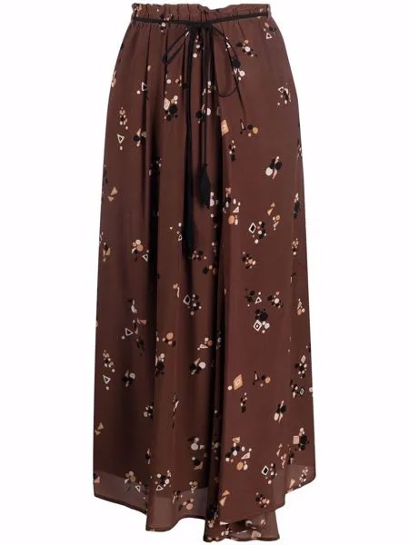 Alysi шелковая юбка миди с цветочным принтом