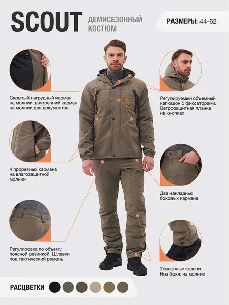 Костюм SCOUT KAURY демисезонный мужской, Зеленый