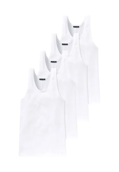 Майка/майка, 4 упаковки Cotton Essentials Authentic SCHIESSER, белый