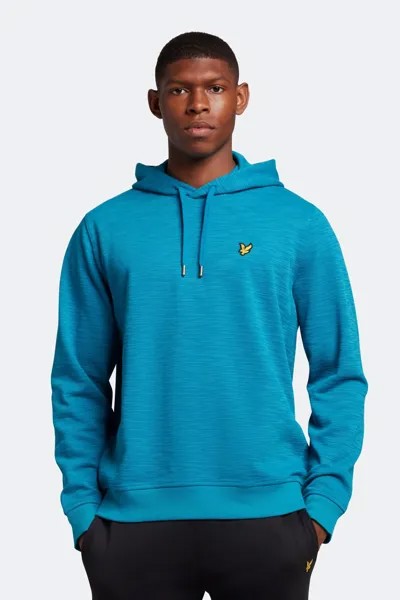 Худи синего цвета из толстой пряжи Lyle & Scott, синий