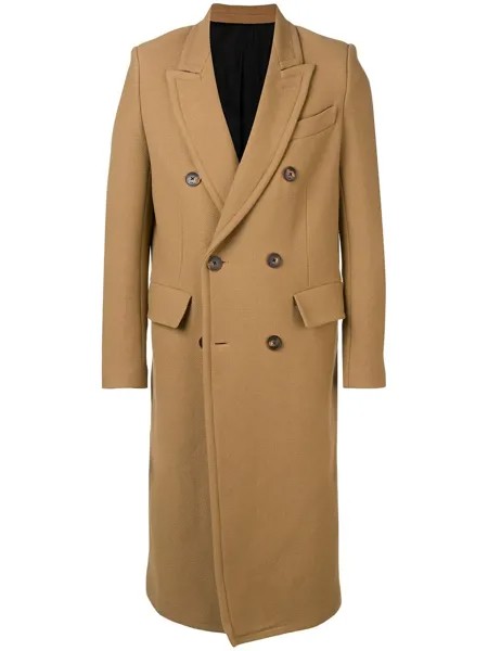 AMI Paris двубортное пальто с накладными карманами