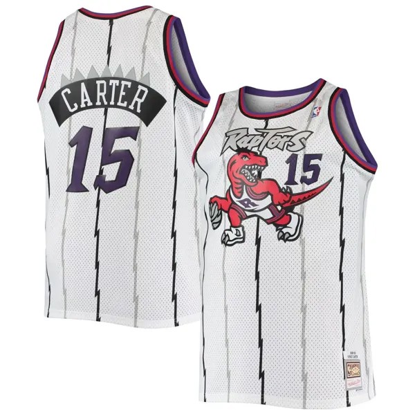 Мужская белая майка Mitchell & Ness Vince Carter Toronto Raptors Big & Tall Hardwood Classics Swingman
