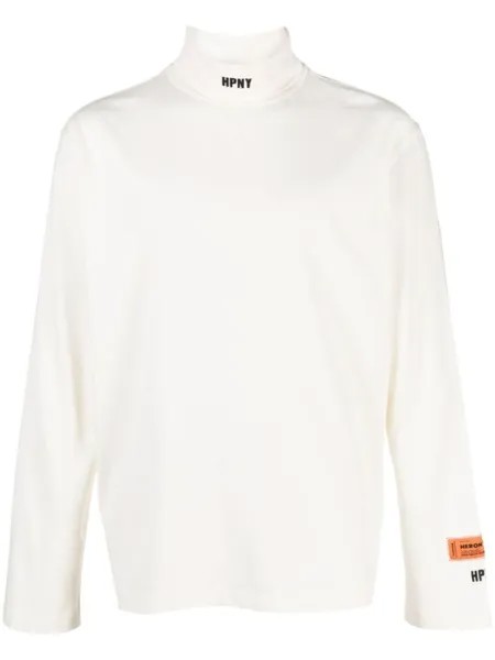 Heron Preston футболка с длинными рукавами и нашивкой-логотипом, белый