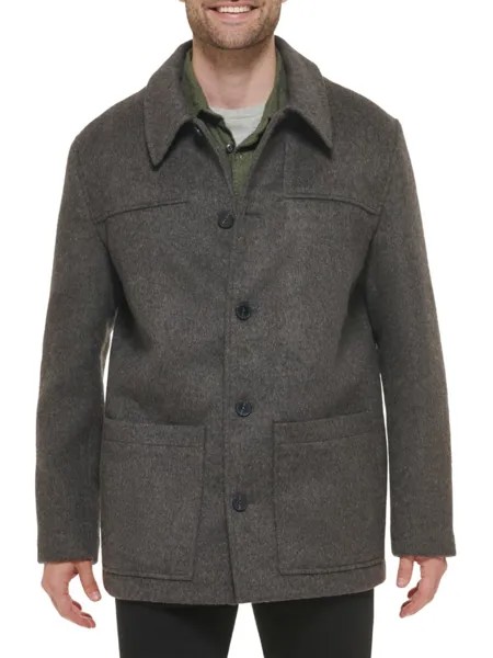 Пальто из смесовой шерсти Cole Haan, серый