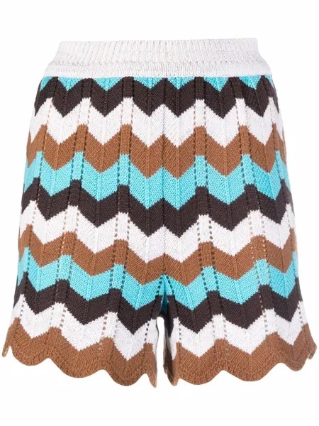 M Missoni zigzag-pattern crochet-design shorts