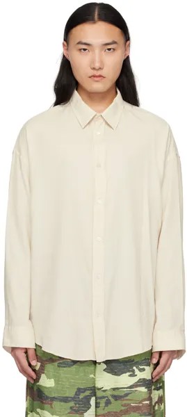 Бело-белая рубашка на пуговицах Acne Studios, цвет Off white