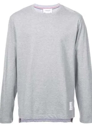 Thom Browne Side Slit Relaxed Fit Long Sleeve Jersey Tee