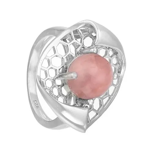 Кольцо Серена-Сильвер, серебро, 925 проба, родирование, опал, размер 17.5, розовый