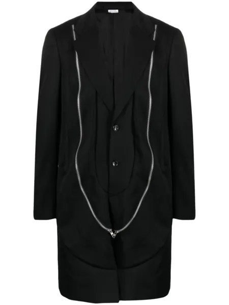 Шерстяное пальто на молнии Comme des Garçons Homme Plus, черный