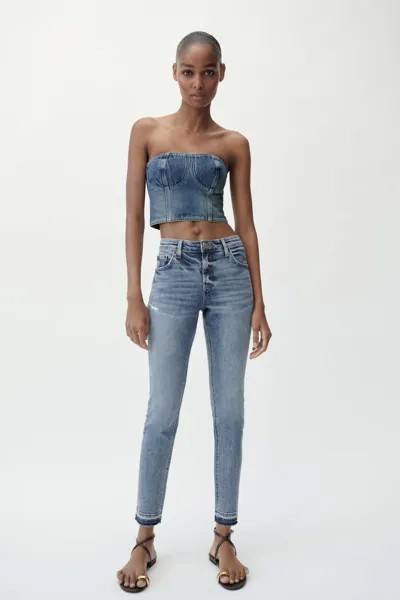 Джинсы zw skinny, обычный ремень Zara, синий