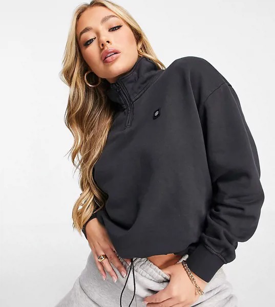 Черный флисовый топ с молнией 1/4 Element – эксклюзивно для ASOS-Черный цвет