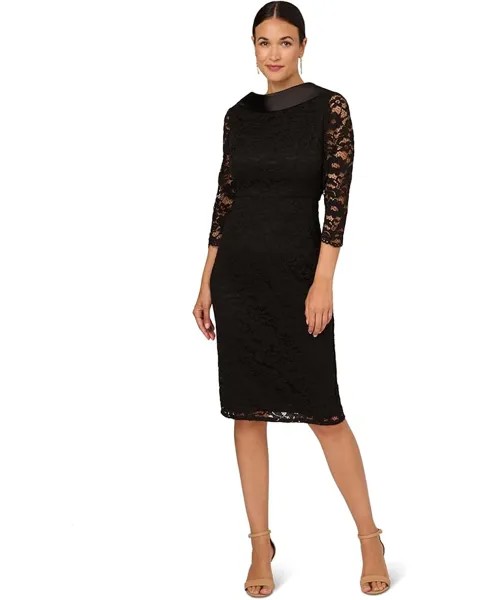 Платье Adrianna Papell Roll Neck Sheath Dress, черный