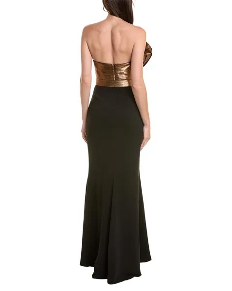 Скульптурное платье Badgley Mischka Lame, черный