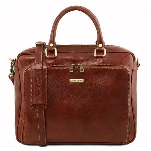 Мужская кожаная деловая сумка Tuscany Leather Pisa TL141660 коричневый