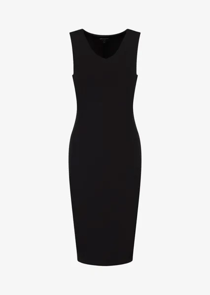Платье миди без рукавов из непрозрачного вискозного джерси Armani Exchange, черный