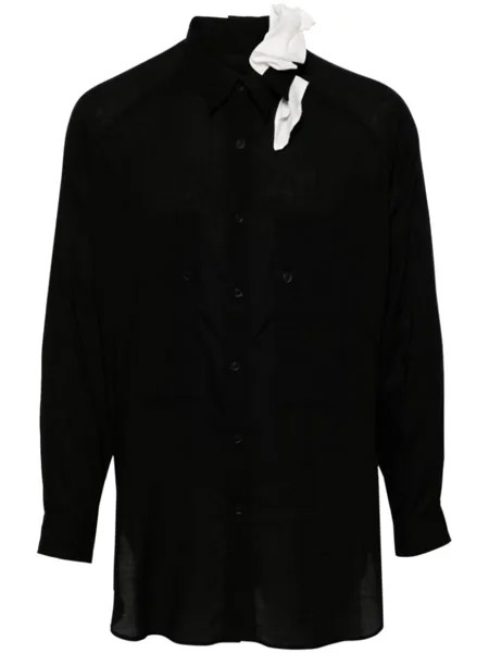 Yohji Yamamoto layered appliqué-detail shirt, черный
