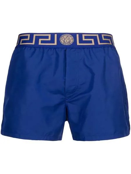 Versace плавки-шорты с узором Greca