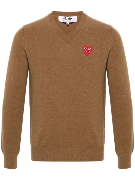 Comme Des Garçons Play шерстяной джемпер с нашивкой, нейтральный цвет