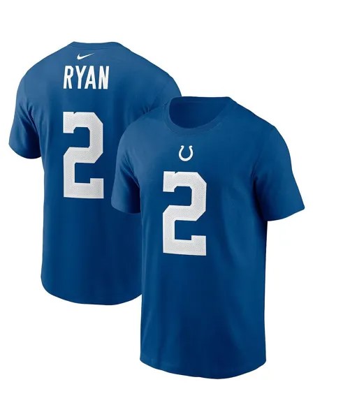 Мужская футболка matt ryan royal indianapolis colts с именем и номером игрока Nike