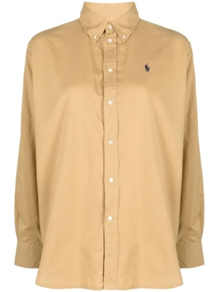 Polo Ralph Lauren рубашка Polo Pony с длинными рукавами, нейтральный цвет