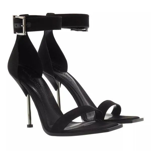 Сандалии silk satin sandal black Alexander Mcqueen, черный