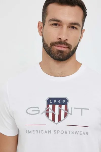 Футболка из хлопка Gant, белый