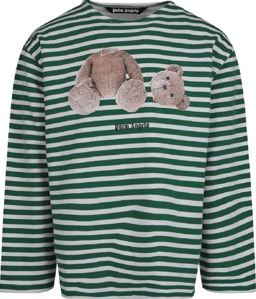 Свитшот Palm Angels Bear Stripes Breton, зеленый, белый