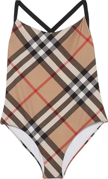 Купальник Burberry Alagnon Check One Piece Swimsuit 'Archive Beige', кремовый