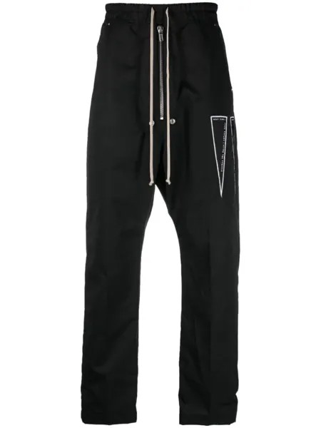 Rick Owens DRKSHDW брюки с низким шаговым швом, черный