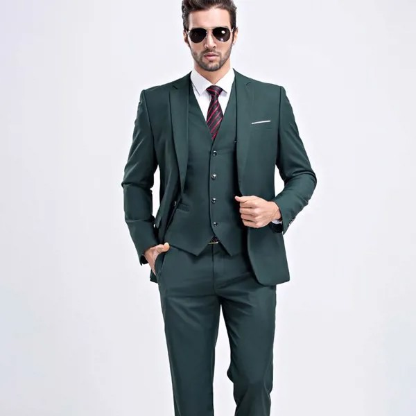 Пиджак + брюки + жилет в английском стиле, новинка 2020, мужские деловые облегающие костюмы, свадебное платье на одной пуговице, комплект из тре...
