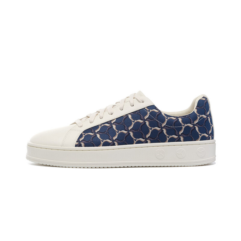 Кроссовки LI-NING 1990 Classic Collection Skateboarding Shoes Women's Low-top Off-white Deep Blue, цвет Off White
