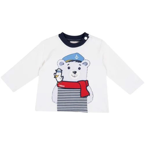 Лонгслив CHICCO трикотажный, белый 68662, размер 080