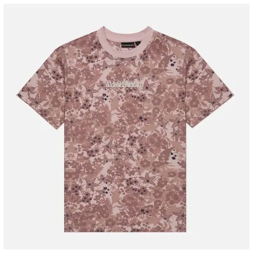 Женская футболка Napapijri Earth All Over Print розовый, Размер XS