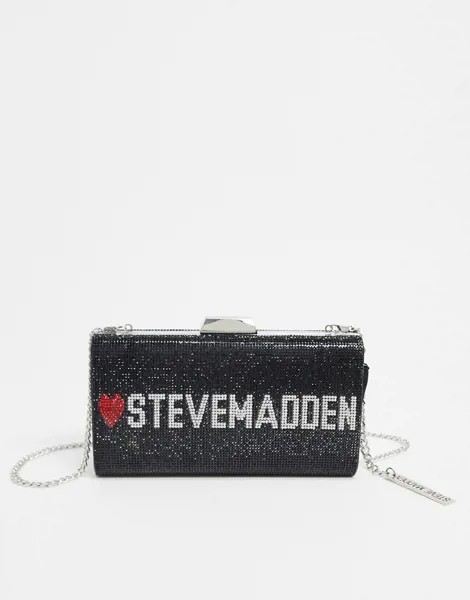 Черный клатч с отделкой Steve Madden