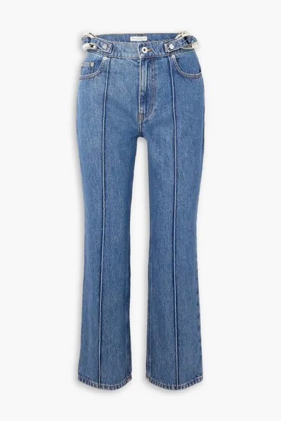 Укороченные джинсы прямого кроя с высокой посадкой и цепочкой Jw Anderson, средний деним
