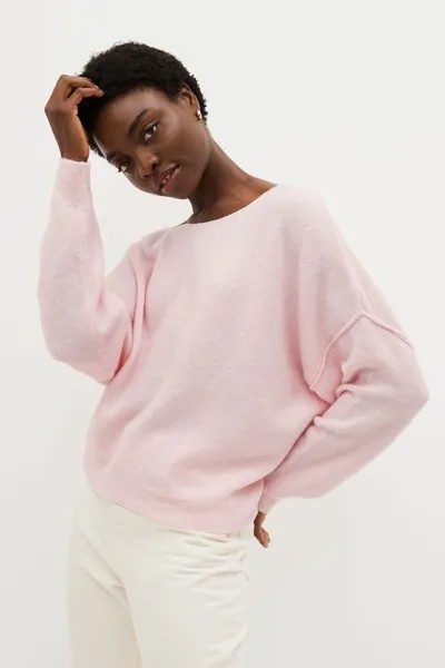 Свободный вязаный свитер American Vintage, розовый
