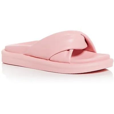 Aqua Womens Ryle Faux Leather Slip On Open Toe Slide Sandals Shoes BHFO 4164