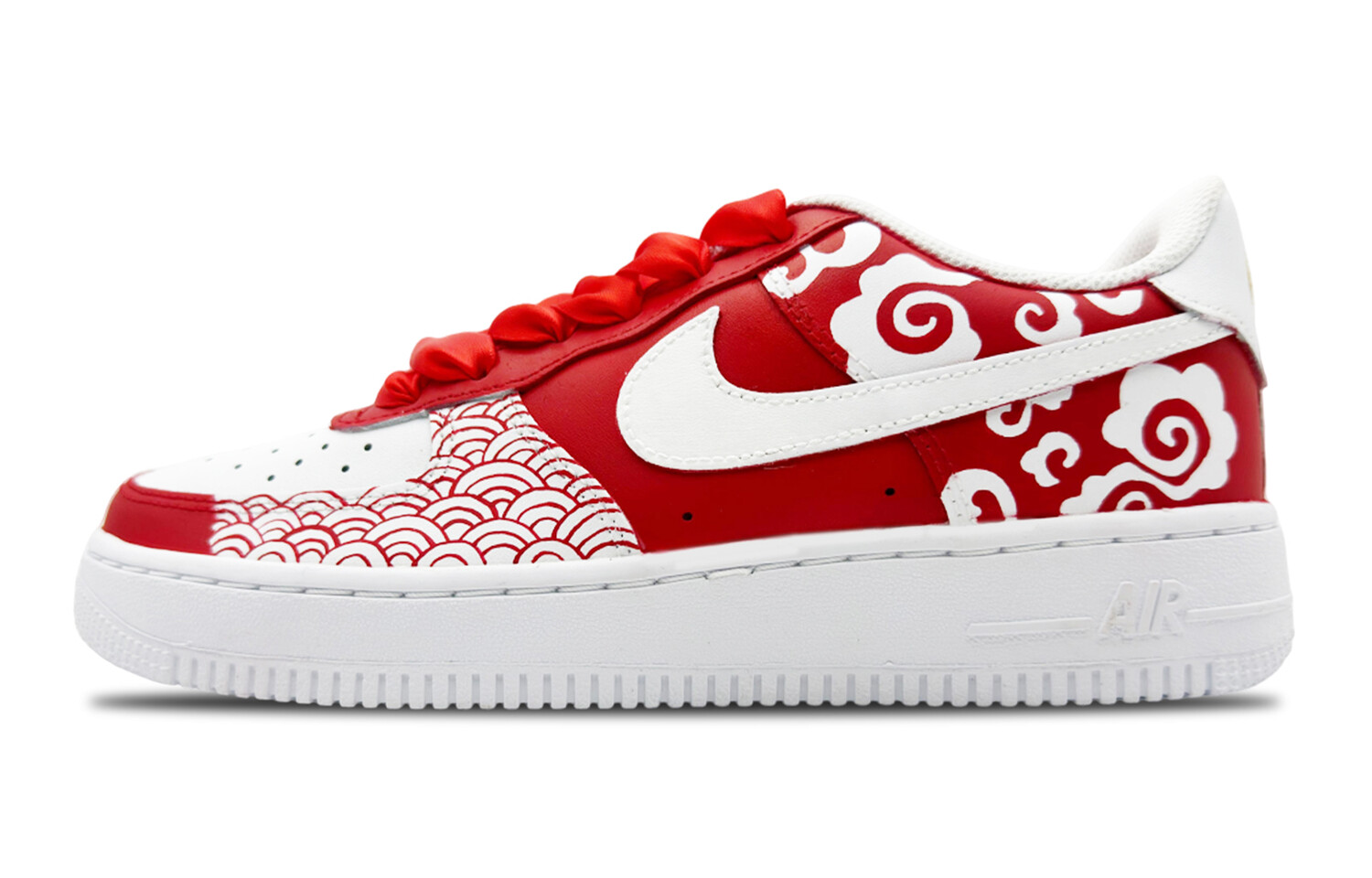 Кроссовки Nike Air Force 1 Skateboarding Shoes Women's Low-top White/red/gold, красный