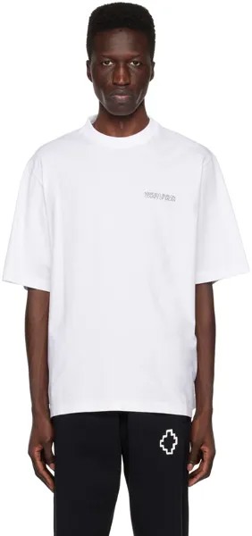 Белая футболка с перекрестными ремешками темпера Marcelo Burlon County of Milan