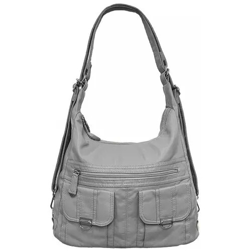 Рюкзак  хобо DOLPHIN, внутренний карман, серый