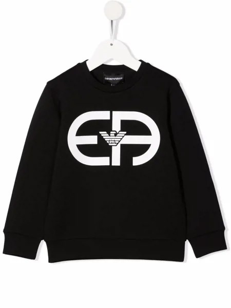 Emporio Armani Kids толстовка из смесового хлопка с логотипом