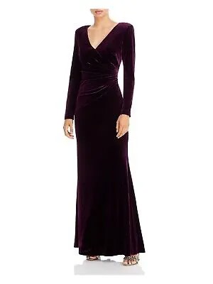Женское вечернее платье ELIZA J темно-бордового цвета с открытой спиной на подкладке с длинными рукавами 8