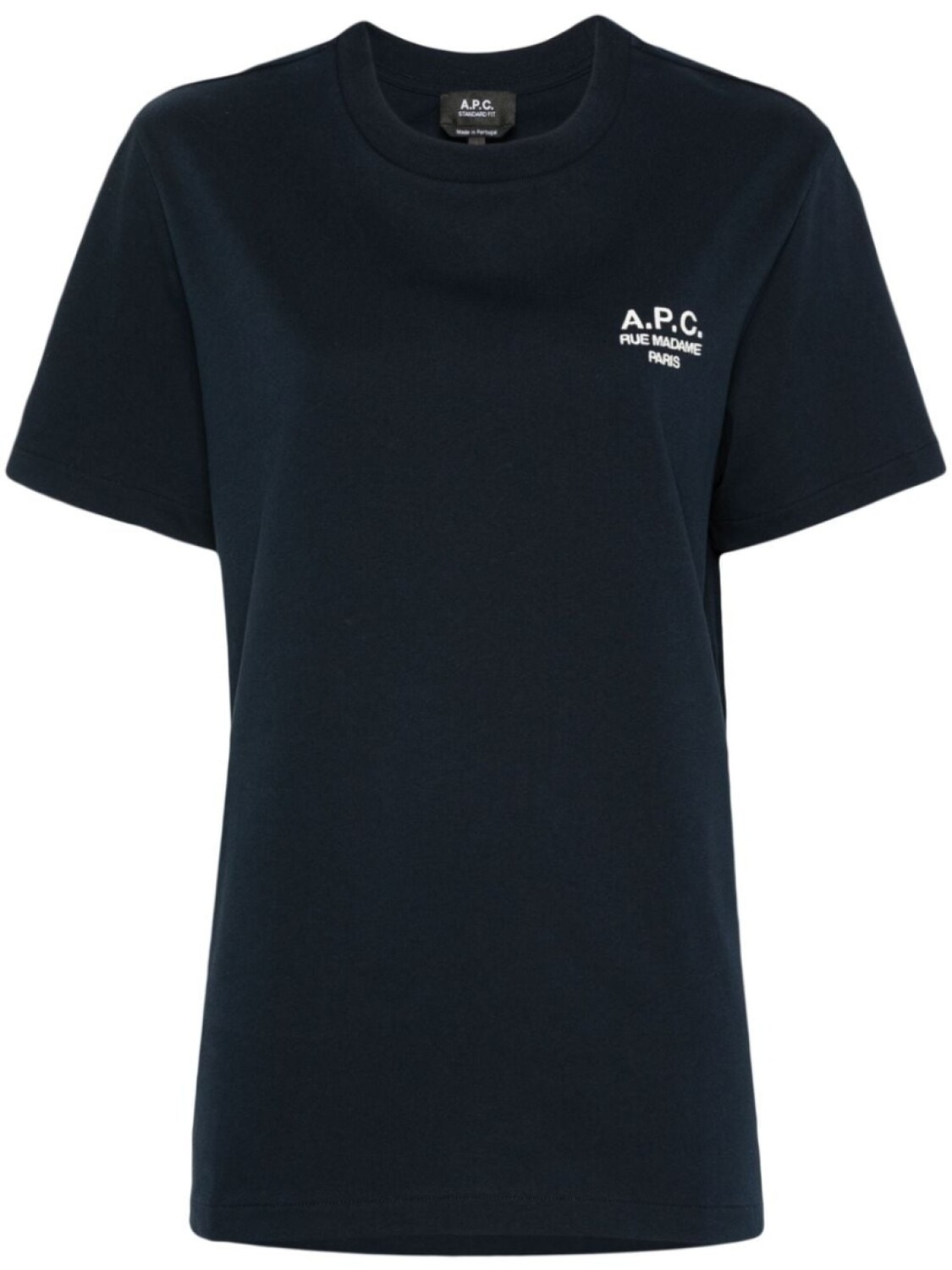 A.P.C. футболка Rue Madame с вышитым логотипом, синий