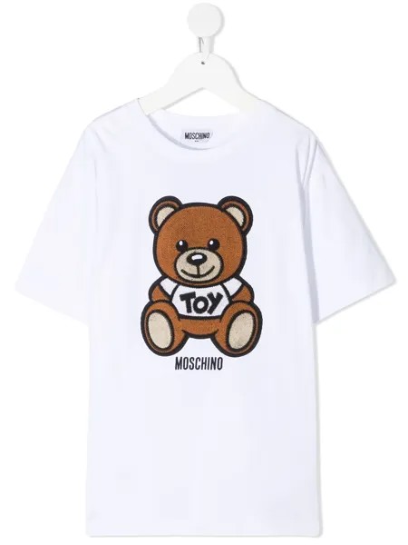 Moschino Kids футболка с круглым вырезом и нашивкой-логотипом