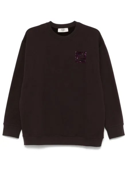 FENDI толстовка с логотипом и пайетками, фиолетовый