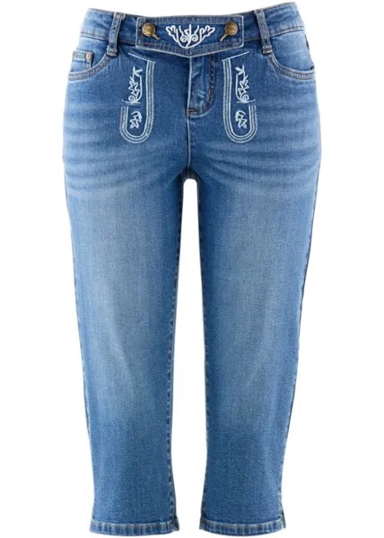 Традиционные джинсы длиной 3/4 с вышивкой Bpc Bonprix Collection, оранжевый
