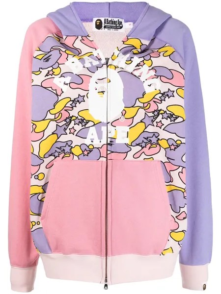 A BATHING APE® худи Shark на молнии с камуфляжным принтом